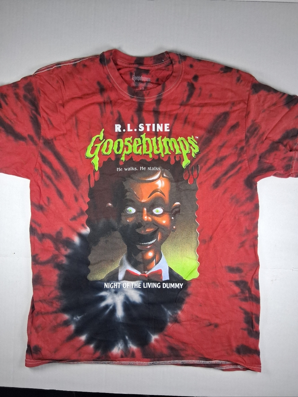 R.L. Stine Goosebumps Mens Tye-Die T-shirt Size Large